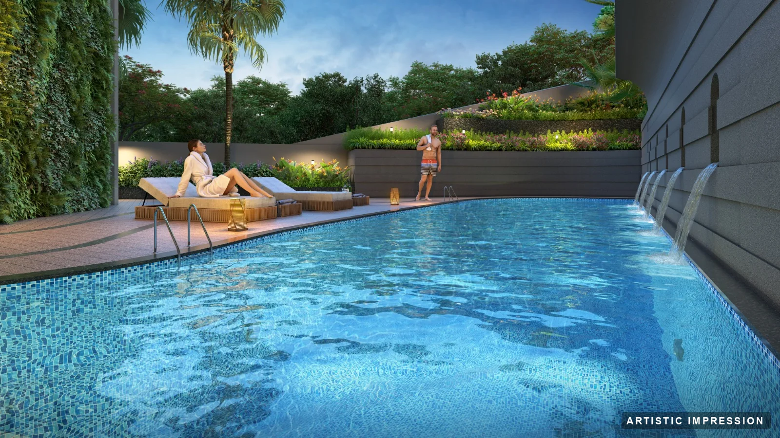 Temperature-controlled swimming pool at Mangalam Starview Kiwale